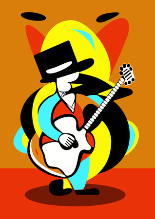 Cute funny and scary cartoon monster. Vector illustrationのイラスト素材