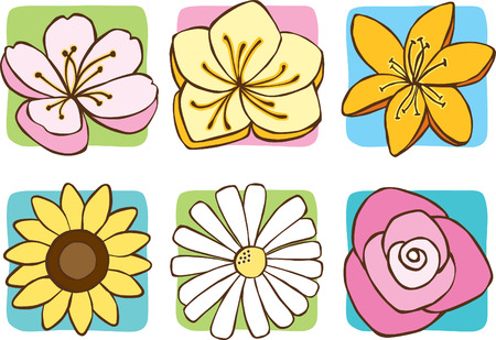 Spring Flower Iconsのイラスト素材