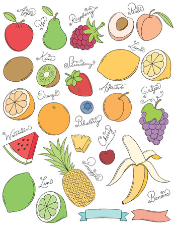 Hand Drawn Fruitsのイラスト素材