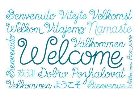 Welcome Script in Different Languagesのイラスト素材
