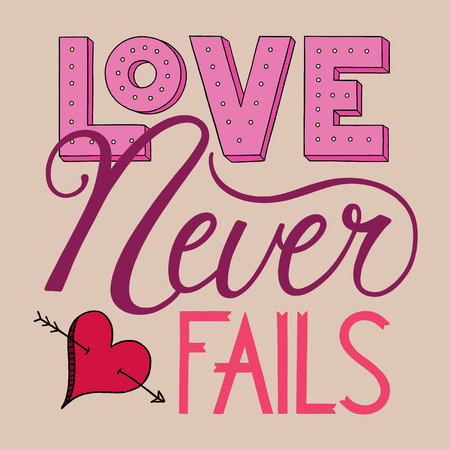 Love Never Fails Letteringのイラスト素材