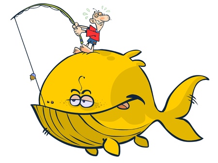 Cartoon proverbial big fish.のイラスト素材