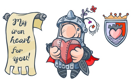 Cartoon in love Knight  のイラスト素材