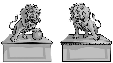 Stone lionsのイラスト素材