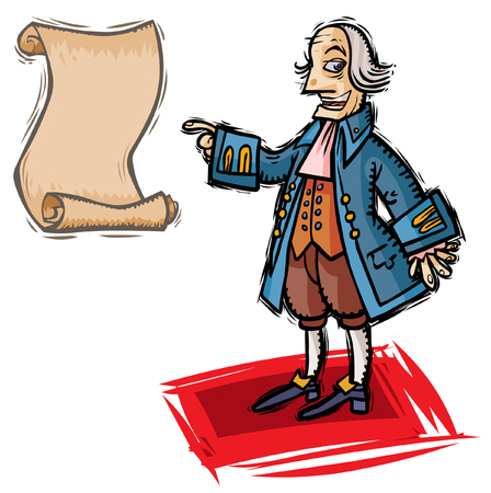 Cartoon character dressed in historical costume.のイラスト素材