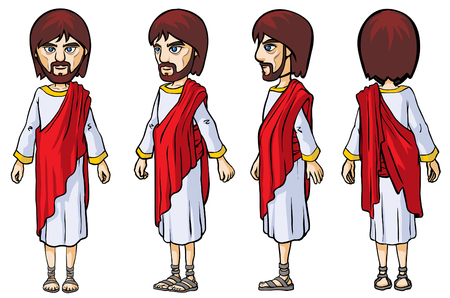 Biblical Character. Four turn-around positions.のイラスト素材
