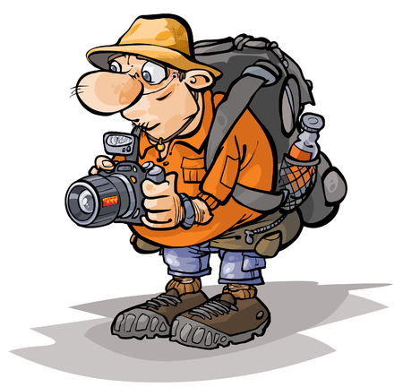 Cartoon Tourist character.のイラスト素材