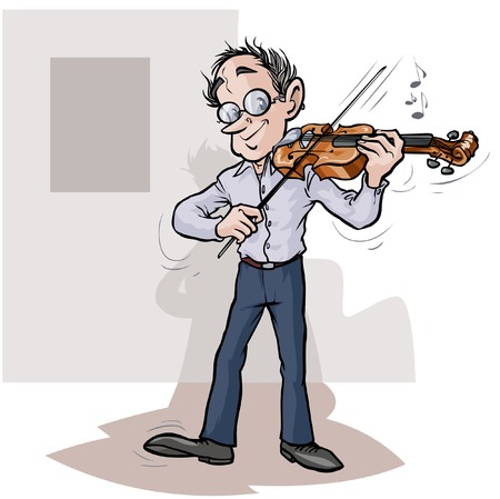 Cartoon violinist.のイラスト素材