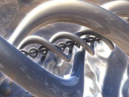 futuristic digital 3d art fractal illustrationの写真素材