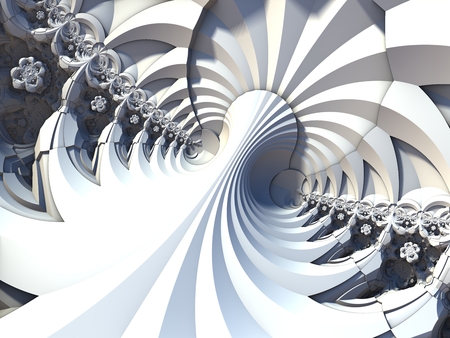 futuristic digital 3d art fractal illustrationの写真素材