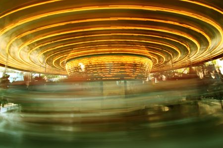 Old fashioned caroussel motion blurredの写真素材