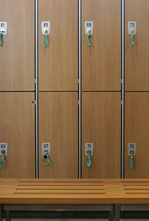 Lockers in a locker roomの写真素材