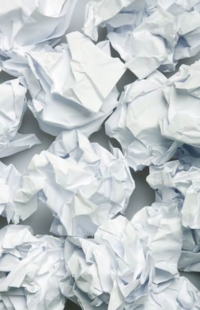 Crumpled paper wads after brainstormingの写真素材
