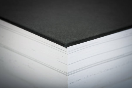 Extreme close-up of a thick book - selective focus