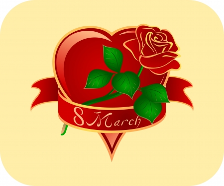March 8, flowers, heart,のイラスト素材