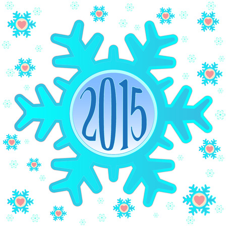 Christmas background with snowflakes and hearts , vector illustrationのイラスト素材