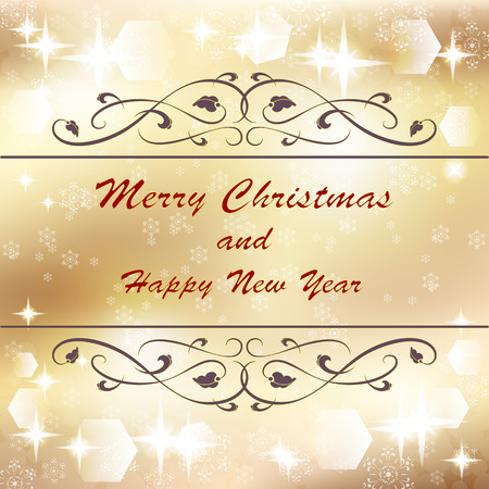 gold Christmas background, vector illustrationのイラスト素材