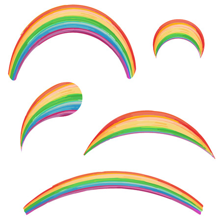 set of watercolor rainbow, vector illustrationのイラスト素材