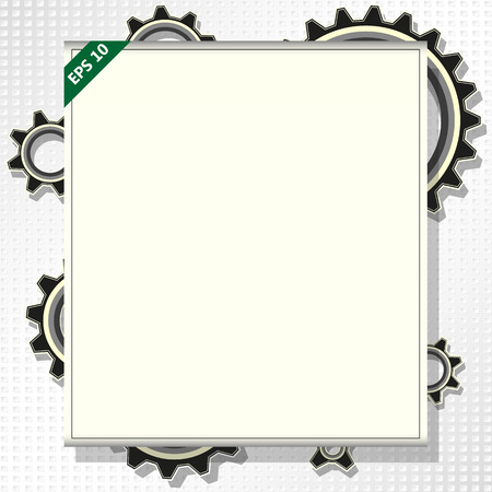 frame for text with gears , vector illustrationのイラスト素材