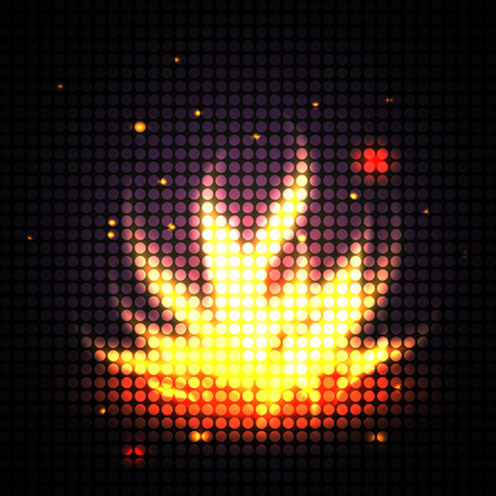 flames on a black background, abstract, vector illustrationのイラスト素材