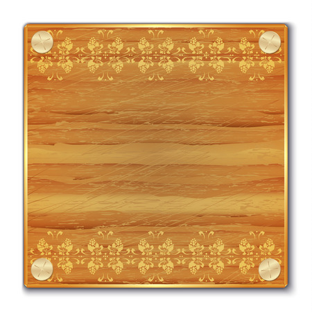 Wooden Board with patterns, elements for design, vector illustrationのイラスト素材