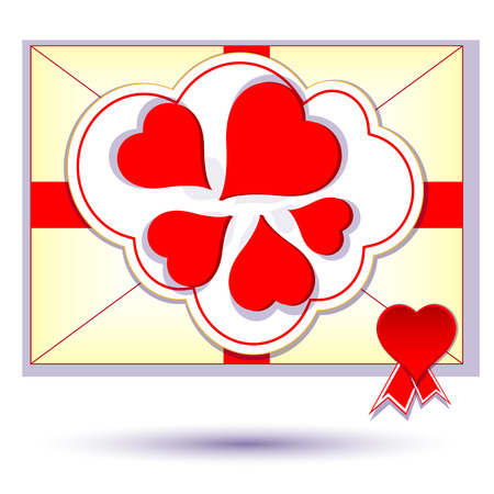 abstract background for Valentine's Day, envelope, elements for design, vector illustrationのイラスト素材