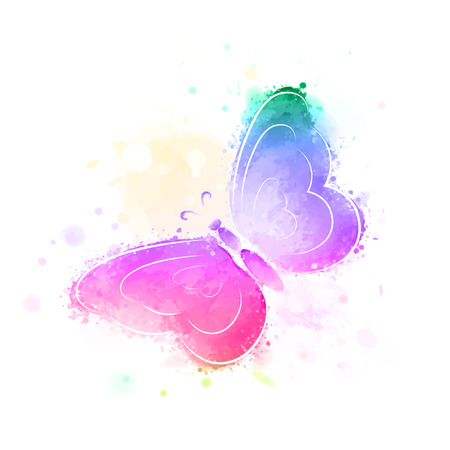 butterfly watercolor backgroundのイラスト素材