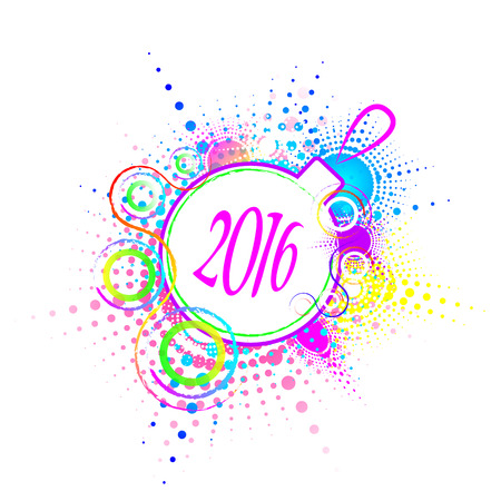 Happy new year 2016, abstract, festive frame, grunge, vector illustrationのイラスト素材