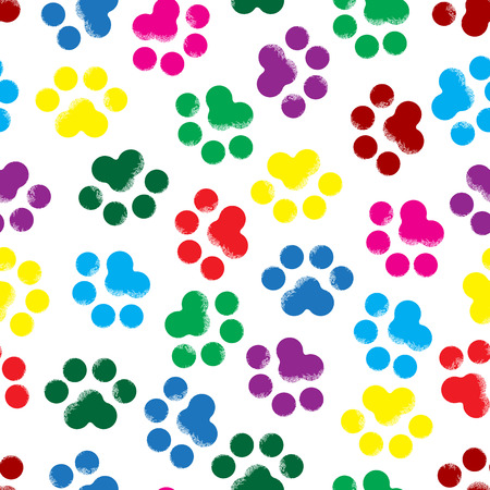 colored footprints of the animalのイラスト素材