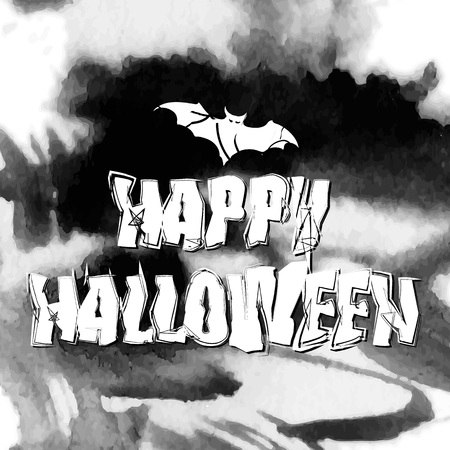 Happy Halloween, text, vector illustrationのイラスト素材