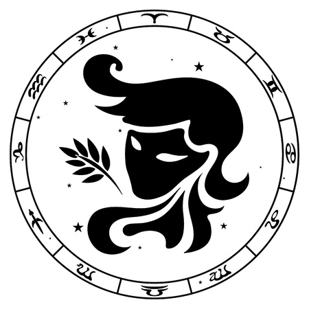zodiac sign Virgo vector illustrationのイラスト素材