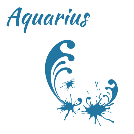 zodiac sign Aquarius, vector illustrationのイラスト素材