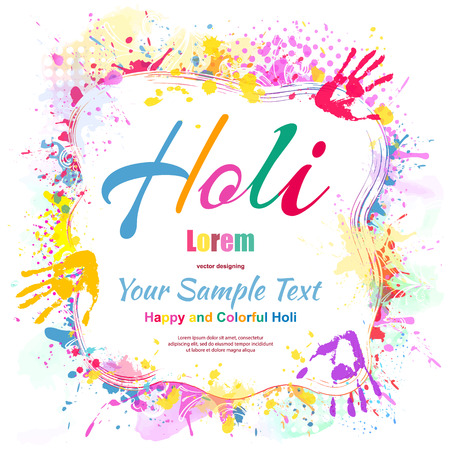 Happy Holi, a spring festival of colors, vector illustrationのイラスト素材