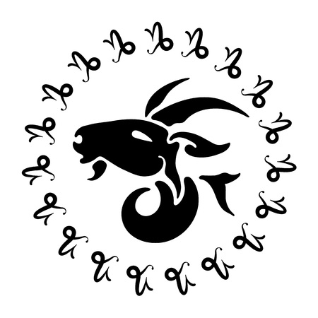 zodiac sign Capricorn, vector illustrationのイラスト素材