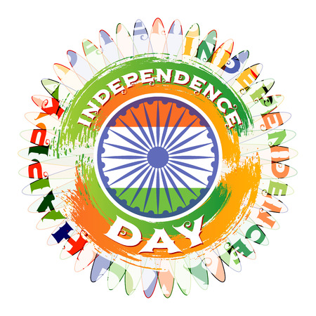 Indian Independence day festive background with text, vector illustrationのイラスト素材