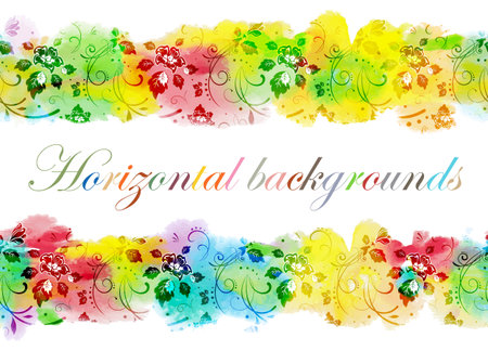 Floral seamless border, vector illustrationのイラスト素材