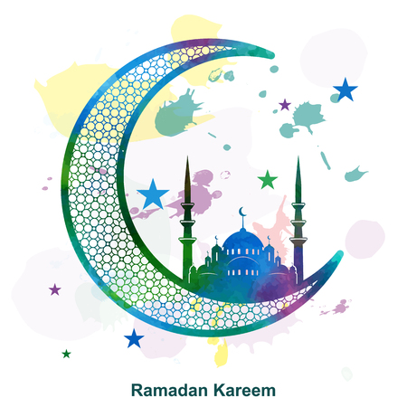 Ramadan Kareem Arabic calligraphy greeting card ( Arabic text Ramadan Kareem )の写真素材