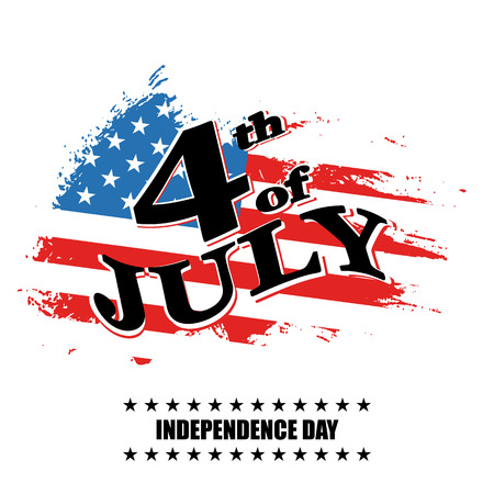 Greeting card for independence Day United States 4th of July. vector illustrationのイラスト素材