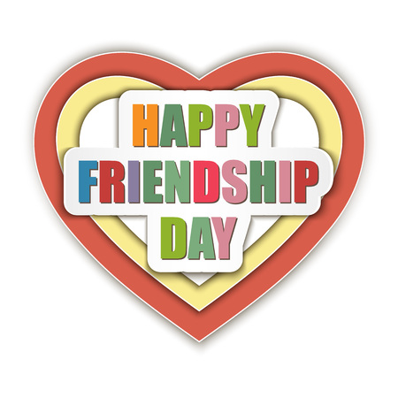 Happy friendship day, stylized holiday card with the inscription, vector illustrationのイラスト素材