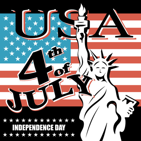 Greeting card for independence Day United States 4th of July illustrationのイラスト素材