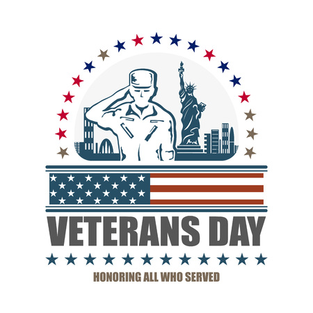 Veterans day, honoring all who served. isolated background. poster. vector illustrationのイラスト素材