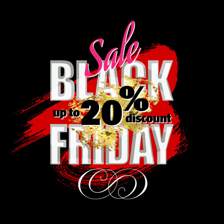Black Friday sale. The banner template design. Discounts of up to 20%.のイラスト素材