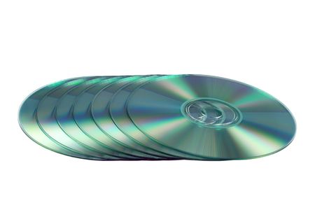 Compact discs isolated on the white backgroundの写真素材