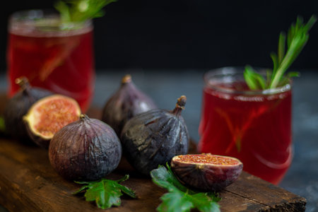 Ripe, beautiful, purple figs. Sweet and juicy. Mediterranean fruit is very healthy. You can jerk and...