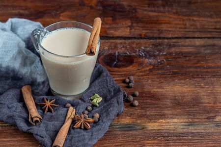 Masala spiced tea is a traditional Indian drink.の写真素材
