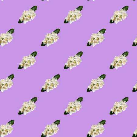 Seamless pattern with flowers on a bright background. Minimal isometric food texture. Used for boards, printing on fabric. Copy space.の写真素材