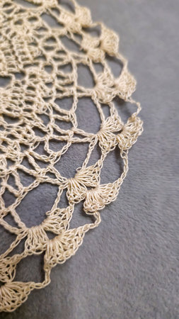 Crochet pattern for napkins and curtains. Handmade. Cotton. Copy space