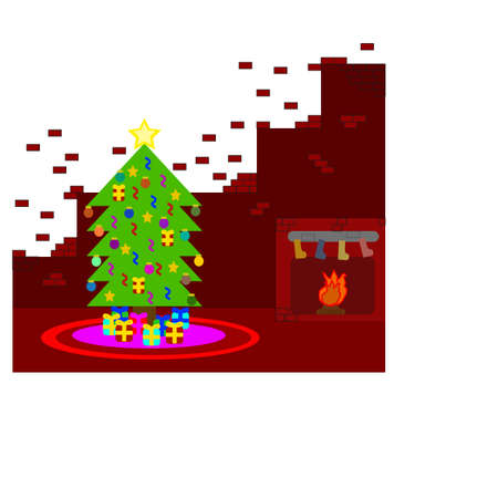 House with a festive atmosphereのイラスト素材