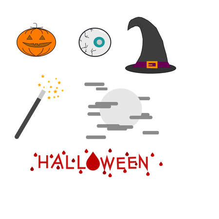 Set of characteristic halloween iconsのイラスト素材