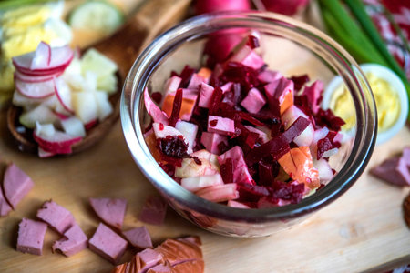 Ingredients for soup of beets